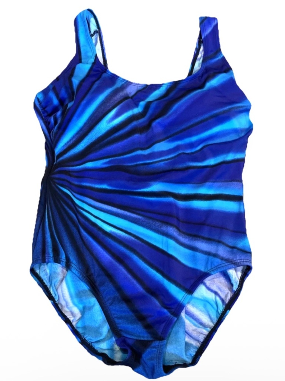 Robby Len Women’s One-Piece Swimsuit in Blue Sunburst
